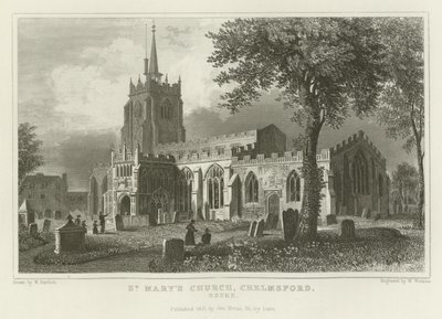 Chiesa di Santa Maria, Chelmsford, Essex da William Henry Bartlett