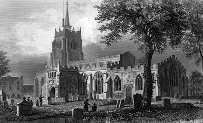 Chiesa di Santa Maria, Chelmsford, incisa da William Watkins, 1832 da William Henry Bartlett