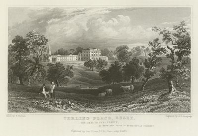 Terling Place, Essex, la residenza del generale Strutt da William Henry Bartlett