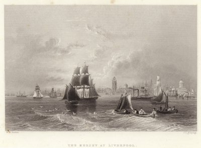 Il Mersey a Liverpool da William Henry Bartlett