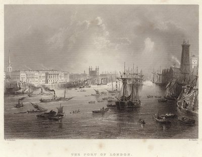 Il porto di Londra da William Henry Bartlett