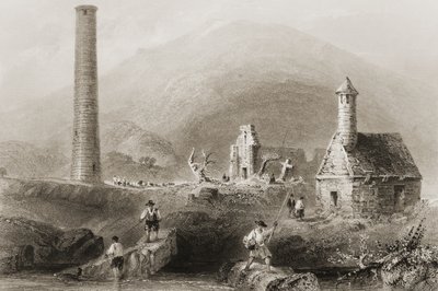 Le rovine di Glendalough, contea di Wicklow, Irlanda, da 