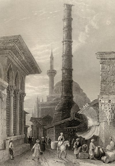 Il Tchernberle Tash, Costantinopoli, Istanbul, Turchia, inciso da J. Carter da William Henry Bartlett