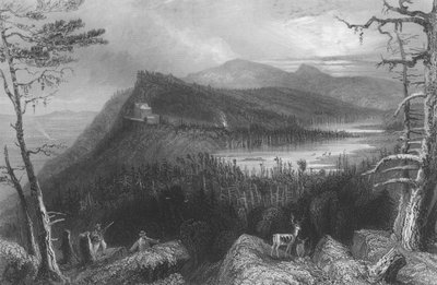 I due laghi e la casa di montagna sui Catskills, 1838 da William Henry Bartlett