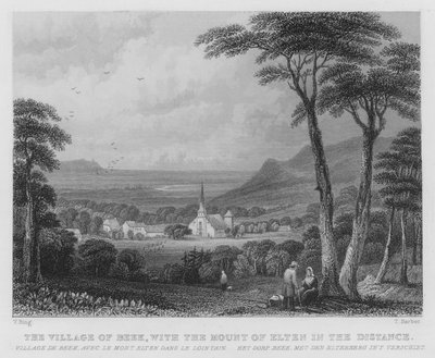 Il Villaggio di Beek, con il Monte di Elten in lontananza (incisione) da William Henry Bartlett