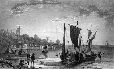 Il villaggio di Leigh, vicino a Southend, Essex, inciso da Charles Mottram, 1833 da William Henry Bartlett
