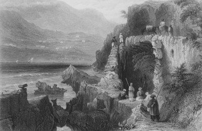 Tomba di San Giorgio, Baia di Kesrouan, Siria, sulla rotta da Beirut a Tripoli da William Henry Bartlett
