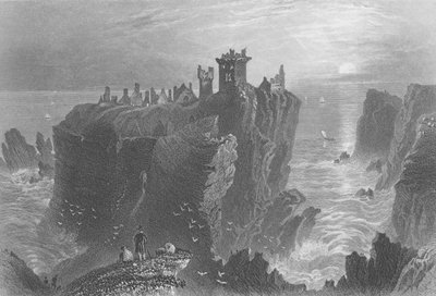 Veduta del castello di Dunottar, vicino a Stonehaven da William Henry Bartlett
