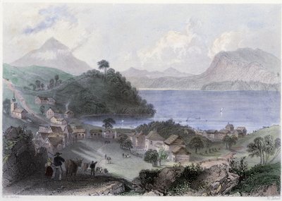 Veduta di Georgeville e del suo lago - in "Canadian Scenery Illustrated" di William Henri Barlett, ed. George Virtue da William Henry Bartlett