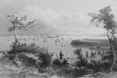 Veduta di New York, da Weehawken (incisione) da William Henry Bartlett