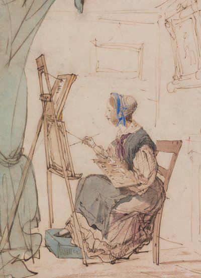 Ritratto di una ragazza che disegna da William Henry Brooke