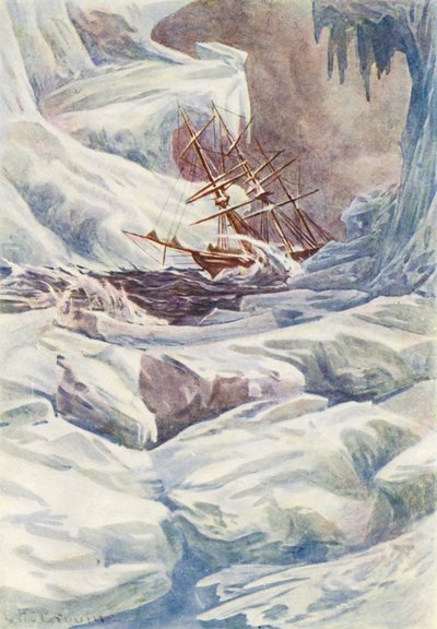 Illustrazione per Il mondo del ghiaccio o la crociera baleniera del Delfino da William Henry Charles Groome