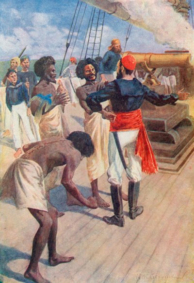 I capi furono quindi diretti a guardare una roccia a circa due miglia in mare, e il cannone fu sparato da William Henry Charles Groome