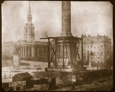 La Colonna di Nelson in costruzione, c.1841 da William Henry Fox Talbot
