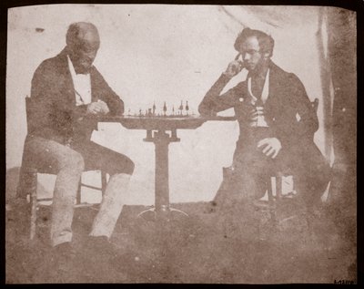 Nicolaas Henneman contempla la sua mossa in una partita di scacchi, settembre 1841 da William Henry Fox Talbot