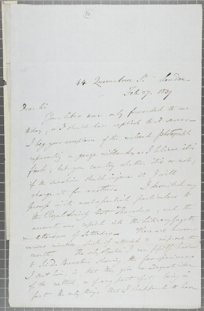 Lettera firmata da William Henry Fox Talbot a James David Forbes, 1839 da William Henry Fox Talbot