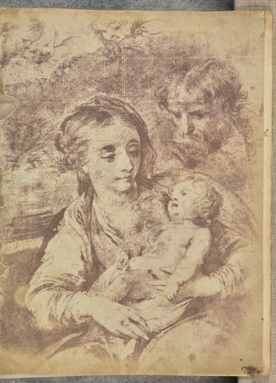 La Sacra Famiglia con tre cherubini. da William Henry Fox Talbot