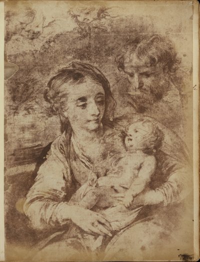 La Sacra Famiglia con tre cherubini da William Henry Fox Talbot