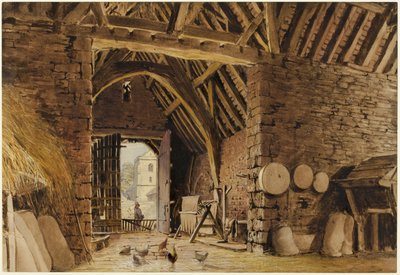 Interno di un fienile da William Henry Hunt