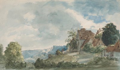 Cottage in un paesaggio esteso da William Henry Hunt