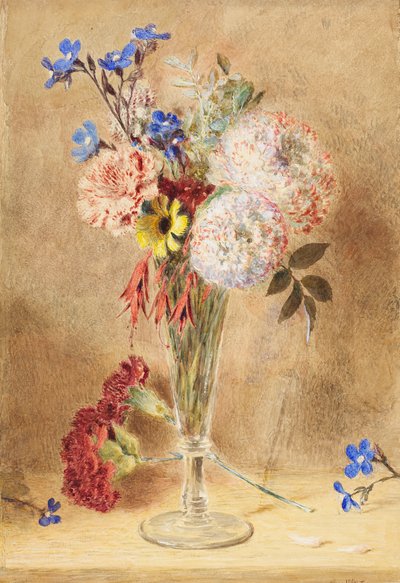 Fiori in un vaso di vetro da William Henry Hunt