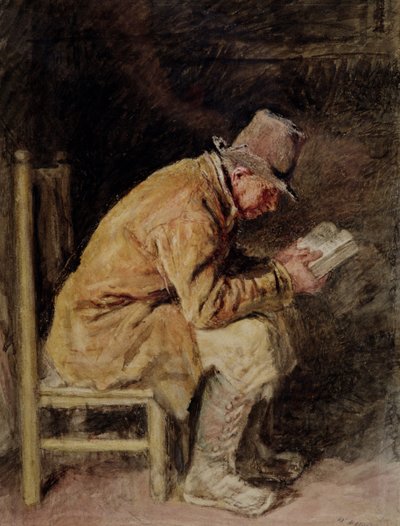 Studio di un contadino che legge da William Henry Hunt
