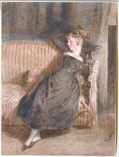Giovane Ragazza Addormentata su un Divano da William Henry Hunt