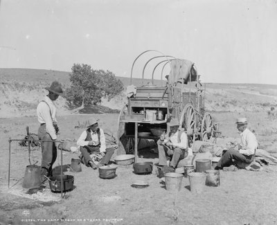 Carro da campo in un raduno in Texas, c.1900 (foto b/n) da William Henry Jackson