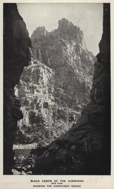 Canyon del Colorado: Black Canon del Gunnison, vista laterale, mostrando l