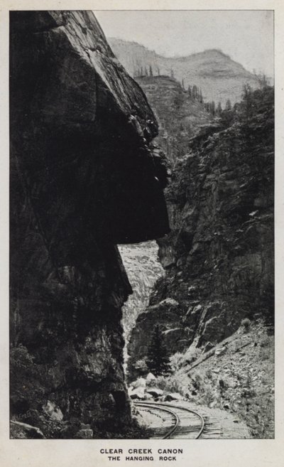 Canyon del Colorado: Clear Creek Canyon, La Roccia Sospesa (foto in bianco e nero) da William Henry Jackson