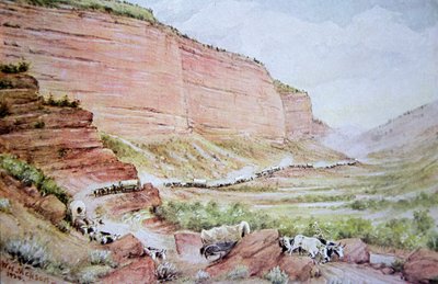 Carovana di mormoni che passa attraverso Echo Canyon, a est di Salt Lake City, Utah da William Henry Jackson