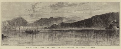 Missione anti-schiavitù di Sir Bartle Frere, vista di Mascate, Arabia da William Henry James Boot