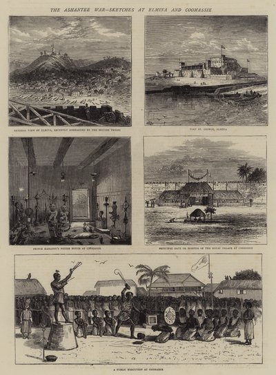 La guerra degli Ashanti, schizzi a Elmina e Coomassie da William Henry James Boot