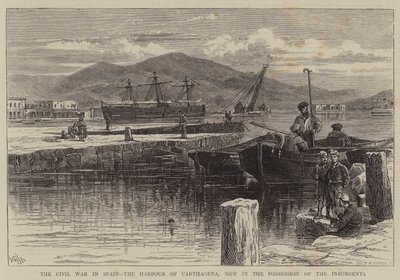 La guerra civile in Spagna, il porto di Cartagena, ora in possesso degli insorti da William Henry James Boot
