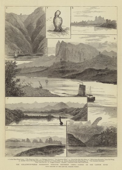 La spedizione Colquhoun-Wahab attraverso la Cina meridionale, scene sul fiume Canton da William Henry James Boot