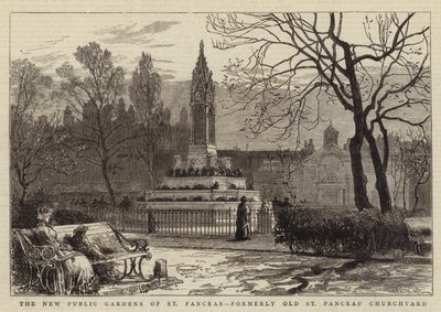 I nuovi giardini pubblici di St Pancras, ex cimitero della vecchia chiesa di St Pancras da William Henry James Boot