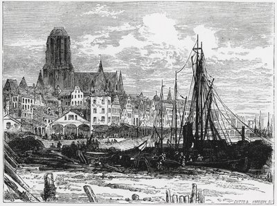 Veduta di Francoforte sul Meno con la Chiesa delle Dame Bianche sullo sfondo, inciso da Cutts e Harrison da William Henry James Boot