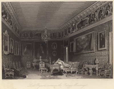 La stanza di Lord Byron nel Palazzo Mocenigo da William Henry Lake Price