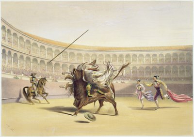 Il toro che lancia il picador e il cavallo, 1865 da William Henry Lake Price