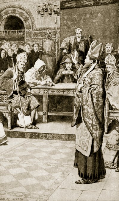 Jocelyn, Vescovo di Glasgow, a Northampton, 1176, illustrazione da 