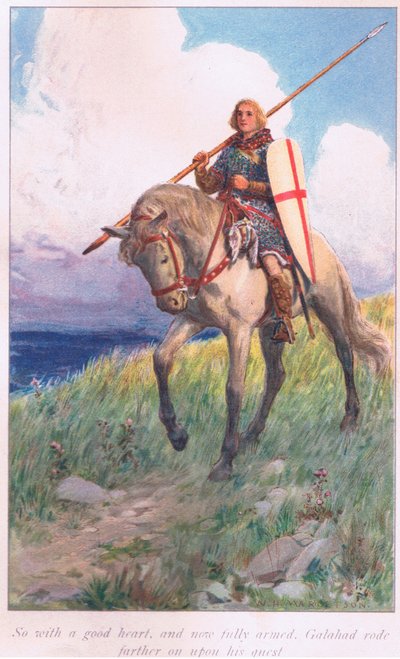 Così con buon cuore, e più completamente armato, Galahad proseguì nella sua ricerca da William Henry Margetson