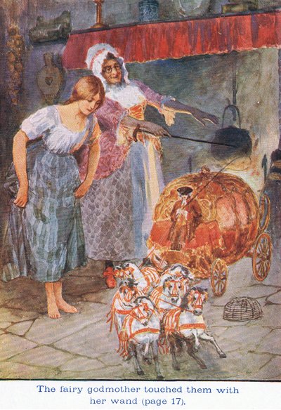 La Fata Madrina li toccò con la sua bacchetta, Cenerentola, 1925 da William Henry Margetson