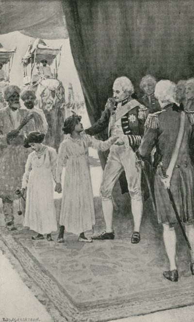 I figli del Sultano Tippu sono ricevuti da Lord Cornwallis come ostaggi da William Henry Margetson