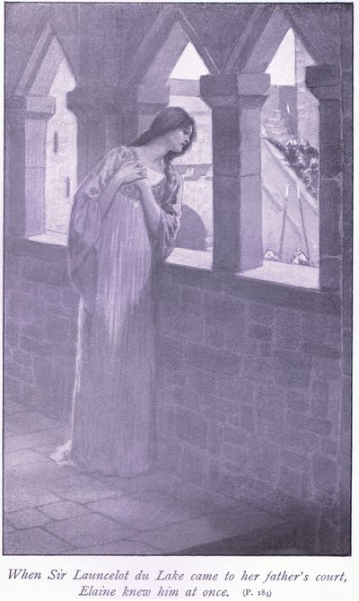 Quando Sir Launcelot du Lake arrivò alla corte di suo padre, Elaine lo riconobbe subito da William Henry Margetson