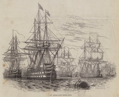 La flotta britannica davanti a Lisbona da William Henry Pike