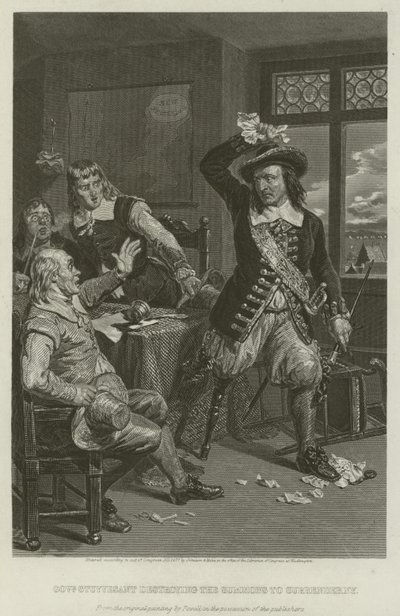 Il Governatore Stuyvesant distrugge la convocazione per arrendersi a New York, 1664 da William Henry Powell