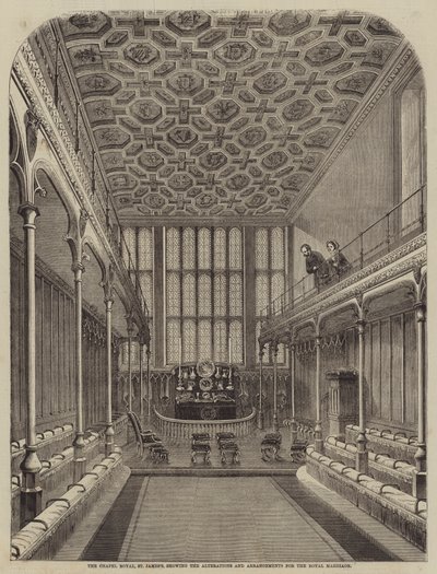 La Cappella Reale, St James, mostrando le Modifiche e gli Allestimenti per il Matrimonio Reale da William Henry Prior