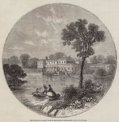 Visita del Principe di Galles al Duca di Newcastle, vista di Clumber da William Henry Prior