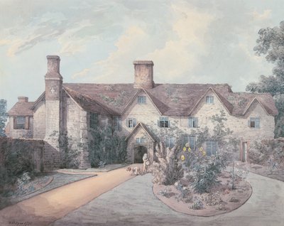 Un ragazzo che suona un tamburo nel giardino di una casa di campagna, 1793 da William Henry Pyne