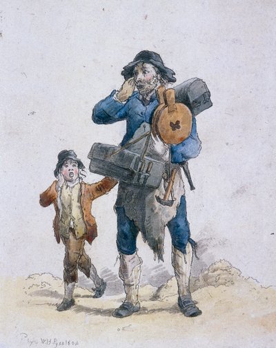 Un calderaio e un bambino, Personaggi provinciali, 1804 da William Henry Pyne